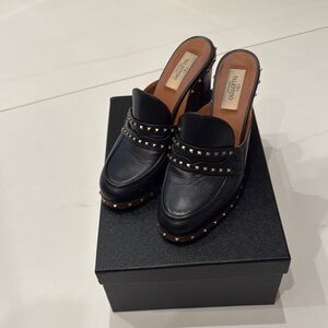 Valentino Women's Black Studded Mules